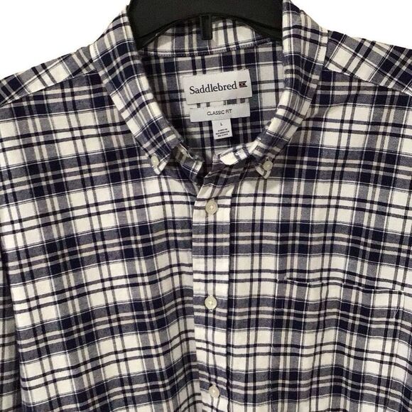 Men’s Shirt, Saddlebred Mens Shirt, Size Large, Long Sleeves, Plaid - Picture 1 of 6